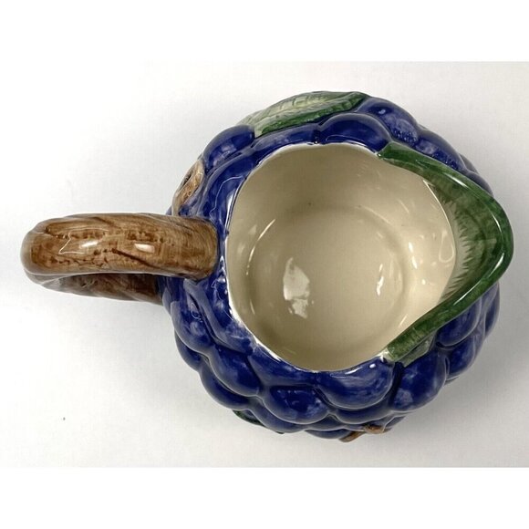 VTG FITZ and FLOYD Hand Painted 3.5" Purple Grape Ceramic CREAMER Pitcher EUC - Picture 5 of 6
